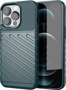 Hurtel Thunder Case elastyczne pancerne etui pokrowiec iPhone 13 Pro zielony 1