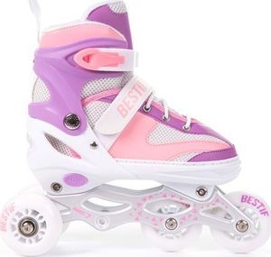 Rolki Bestif BRS02 z wymienną płozą regulowane różowe r. 30-33 11