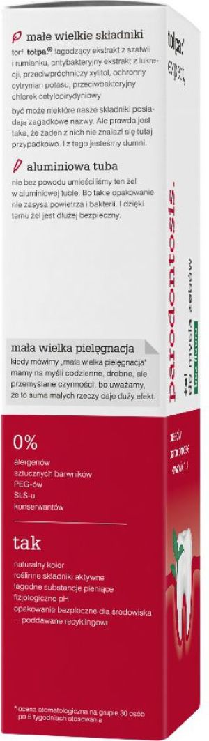 Tołpa parodontosis, żel do mycia zębów bez fluoru 75 ml 2