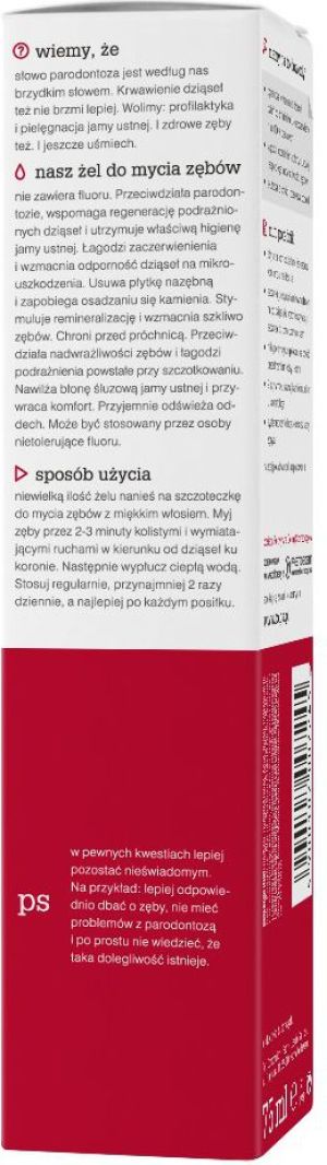 Tołpa parodontosis, żel do mycia zębów bez fluoru 75 ml 3