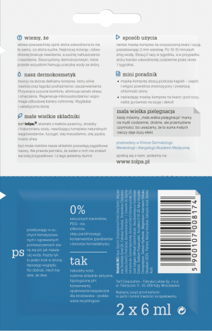 Tołpa hydrativ, maska-kompres nawilżająco-odprężąjąca na twarz, szyję i dekolt (saszetka) 2 x 6 ml 2