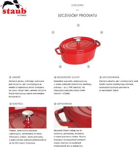 STAUB Garnek żeliwny owalny 5.5 l biały 2