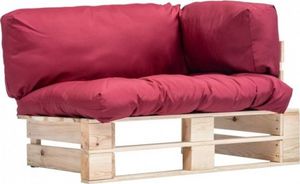 vidaXL Sofa ogrodowa z palet z czerwonymi poduszkami, sosna 1