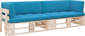 vidaXL Sofa 2-osobowa z palet, z poduszkami, impregnowane drewno 1