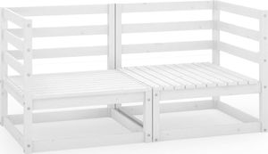 vidaXL 2-osobowa sofa ogrodowa, biała, lite drewno sosnowe 1