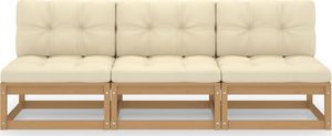 vidaXL 3-osobowa sofa z poduszkami, lite drewno sosnowe 2