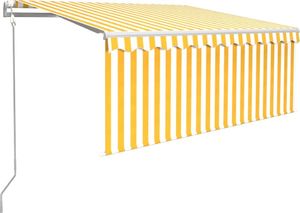 vidaXL Automatycznie zwijana markiza z zasłoną, 3x2,5 m, żółto-biała 2