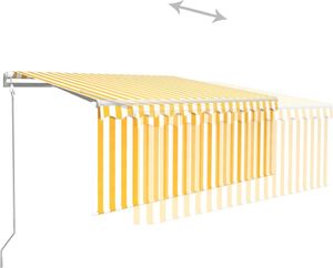 vidaXL Automatycznie zwijana markiza z zasłoną, 3x2,5 m, żółto-biała 5