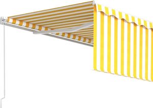vidaXL Ręcznie zwijana markiza z zasłoną, 4x3 m, żółto-biała 5