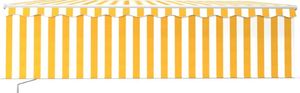 vidaXL Ręcznie zwijana markiza z zasłoną i LED, 5x3 m, żółto-biała 3
