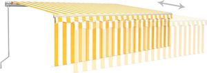 vidaXL Ręcznie zwijana markiza z zasłoną i LED, 5x3 m, żółto-biała 4