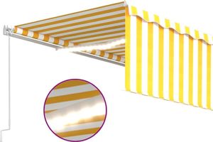 vidaXL Ręcznie zwijana markiza z zasłoną i LED, 5x3 m, żółto-biała 5