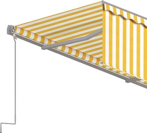 vidaXL Ręcznie zwijana markiza z zasłoną, 4x3 m, żółto-biała 5