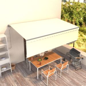 vidaXL Automatycznie zwijana markiza z zasłoną, 5x3 m, kremowa 1
