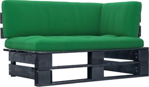 vidaXL Ogrodowa sofa narożna z palet, czarna, drewno sosnowe 1