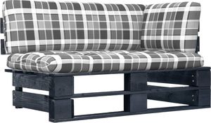 vidaXL Ogrodowa sofa narożna z palet, czarna, drewno sosnowe 1