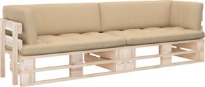 vidaXL Sofa 2-osobowa z palet, z poduszkami, impregnowane drewno 1