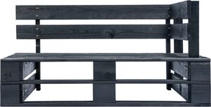 vidaXL Ogrodowa sofa narożna z palet, czarna, drewno sosnowe 3
