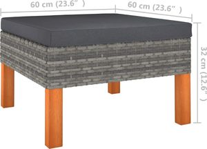 vidaXL Podnóżek, polirattan i lite drewno eukaliptusowe 4