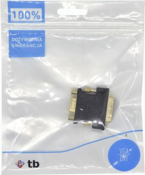 Adapter AV TB Print DVI-I - D-Sub (VGA) czarny (AKTBXVADVIMVGAF) 3