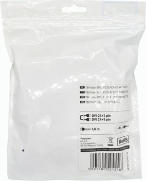 Kabel TB Print DVI-D - DVI-D 1.8m czarny (AKTBXVD24DVI18B) 5