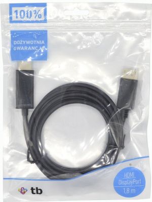 Kabel TB Print DisplayPort - HDMI 1.8m czarny (AKTBXVDMHMDP18B) 3