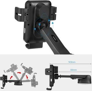 Joyroom Zestaw uchwytów Joyroom JR-ZS219 z ładowarką indukcyjną Qi (czarny) (JR-ZS219) - 045050 3