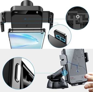 Joyroom Zestaw uchwytów Joyroom JR-ZS219 z ładowarką indukcyjną Qi (czarny) (JR-ZS219) - 045050 5