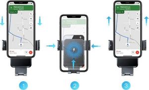 Joyroom Zestaw uchwytów Joyroom JR-ZS219 z ładowarką indukcyjną Qi (czarny) (JR-ZS219) - 045050 6