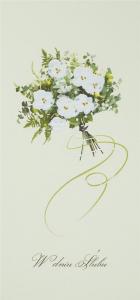 MAK Karnet Ślub DL S45 - Biały bukiet kwiatów 1