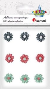 Titanum Kwiatki samoprzylepne z żywicy margerytki mix 9szt 1