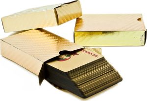 Karty do gry plastikowe złote 9