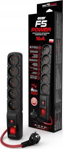 Listwa zasilająca Acar F5 5 gniazd 3 m czarna (W2290) 2