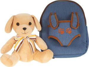 Habarri Jeans'owy plecaczek z odpinanym beżowym pieskiem Labrador puppy 3