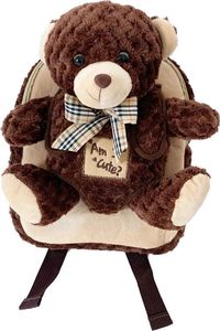 Habarri Beżowo-brązowy plecaczek z odpinanym brązowym misiem Brown Bear 1