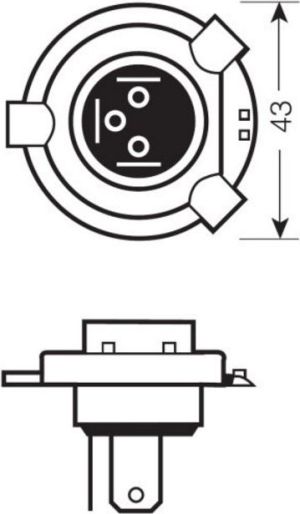 Osram żarówka reflektorowa Original Single Blister Pack 60/55W P43t 12V H4 4