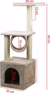 Chiccot DRAPAK DLA KOTA DOMEK DRZEWO WIEŻA LEGOWISKO 90CM KOLOR SZARY 6