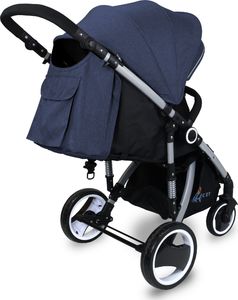 Wózek Chiccot WÓZEK CHICCOT SPACERÓWKA SKŁADANY DUŻE KOŁA 25cm KOLOR: NIEBIESKI 4