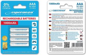 Esperanza Akumulator AAA / R03 1000mAh 4 szt. 2
