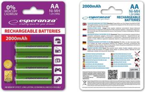 Esperanza Akumulator zielone AA / R6 2000mAh 4 szt. 2