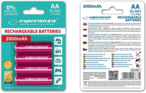 Esperanza Akumulator czerwone AA / R6 2000mAh 4 szt. 2