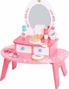 Tooky Toy TOOKY TOY Różowa Toaletka Drewniana Do Makijażu z Lustrem 1