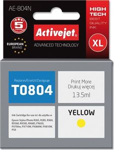 Tusz Activejet Activejet Tusz Activejet AE-804N (zamiennik Epson T0804; Supreme; 13.5 ml; żółty) 1