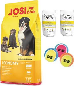 JosiDog Economy 15kg + Dolina Noteci 2x150g + piłka 1