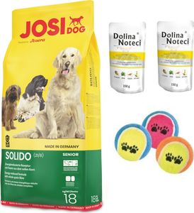 JosiDog Solido 18kg + Dolina Noteci 2x150g + piłka 1