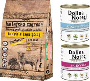 Dolina Noteci Wiejska Zagroda Indyk z Jagnięciną 20kg + Dolina Noteci 2x800g 2