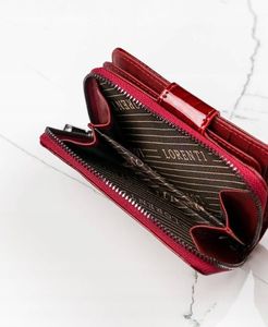 Lorenti Kup Przydasie LORENTI Pionowy, zapinany portfel damski z lakierowanej skóry naturalnej  Lorenti 11