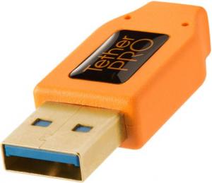 Tether Tools TPro USB 3.0 Micro-B Right Angle 4.6m/15' ORG (TET-CU61RT15-ORG) 4