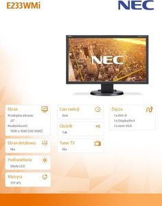 Monitor NEC NEC Monitor NEC 23" 1920 x 1080 60004376 Czarny 5