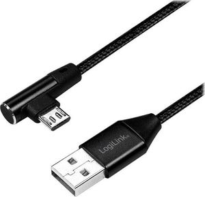 Kabel USB LogiLink USB-A - microUSB 0.3 m Czarny (CU0141) 1